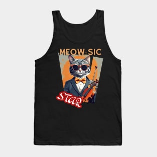 Cat Violinist: "Violinist Meow-ster" Tank Top